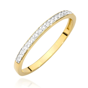 Modowy pierścionek 3 kolory złota próby 585 - Brylanty 0,09ct. W-0306